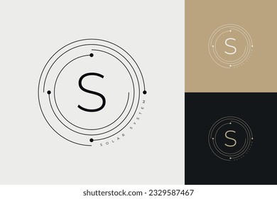 Minimalistic circle logo design, Minimal logotype, Circle emblem, Business template
