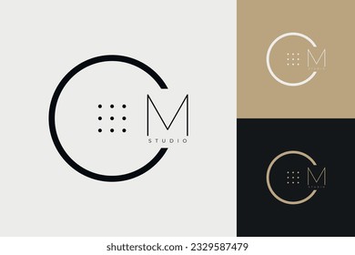 Minimalistic circle logo design, Minimal logotype, Circle emblem, Business template