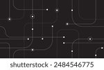 Minimalistic Circuit Design with Lines and Dots, Geometric Connection Pattern, Vector Technology Background.