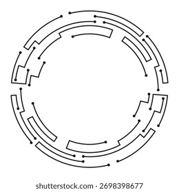 Minimalistic circular design with a digital circuit theme, perfect for tech-related uses.