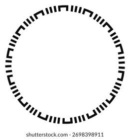 Minimalistic circular frame with geometric patterns for creative and decorative use in various projects.