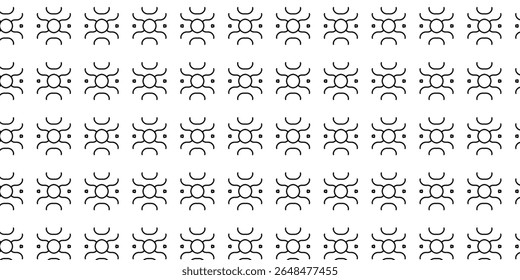 Minimalistic circular pattern with curved lines and centered dots. Modern abstract design suitable for fabric prints, wallpapers, or digital media.
