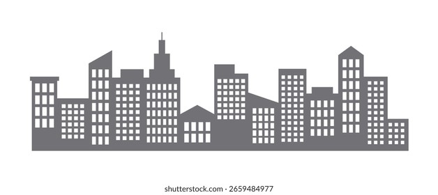 Un paisaje urbano minimalista con edificios modernos, ventanas rectangulares y líneas limpias. Ideal para fondos de diseño urbano, arquitectura, bienes raíces y paisajes urbanos nocturnos.