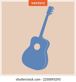 Minimalistic classic guitar vector illustration