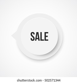Minimalistic and Clear Sale Round Banner, Material Design Style. Vector illustration