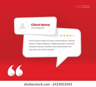 Minimalistic client review and feedback template with abstract bubble shape