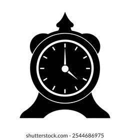 Minimalistic Clock Silhouette Vector Illustration - Elegant Timepiece Design