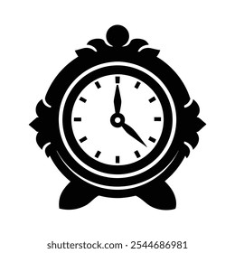 Minimalistic Clock Silhouette Vector Illustration - Elegant Timepiece Design