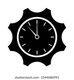 Minimalistic Clock Silhouette Vector Illustration - Elegant Timepiece Design