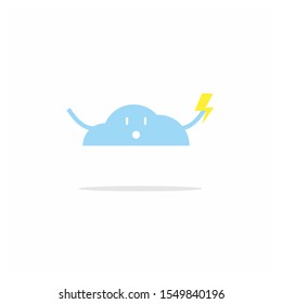 A minimalistic cloud icon (logo). Vector Illustration. Flat, simple, modern design.