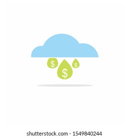A minimalistic cloud icon (logo). Vector Illustration. Flat, simple, modern design.