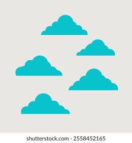 Minimalistic Cloud Shapes on Gray Background Illustration
