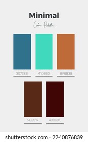 Minimalistic color palette chart vector with RGB Hex