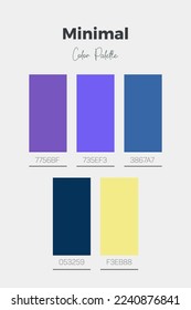 Minimalistic color palette chart vector with RGB Hex