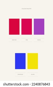 Minimalistic color palette chart vector with RGB Hex