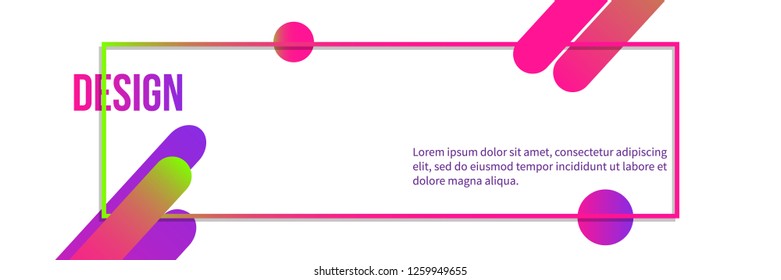 A minimalistic colored frame design. Vector gradient with UFO Green, Plastic Pinc and Proton Purple color. Design of poster, website header or banner.