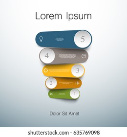 Minimalistic colorful 5 steps, options