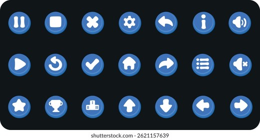 Minimalistic colorful buttons for games