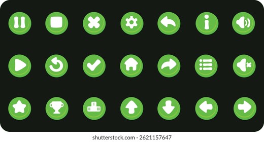 Minimalistic colorful buttons for games