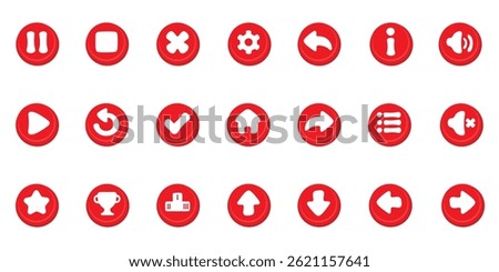 Minimalistic colorful buttons for games