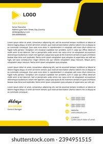 	
Minimalistic composition of business letter head design | Elegant realistic corporate letter head design | Creative letter head with business design template, a4 business letter head, shape design