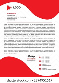 	
Minimalistic composition of business letter head design | Elegant realistic corporate letter head design | Creative letter head with business design template, a4 business letter head, shape design