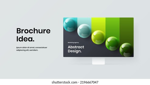 Minimalistic computer display mockup landing page concept. Abstract site screen design vector layout.