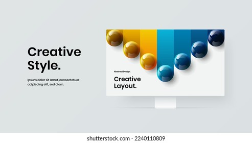 El concepto de página de inicio de simulación en la pantalla de un ordenador minimalista. Ilustración de diseño vectorial de sitio creativo.