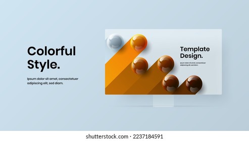 Minimalistic computer monitor mockup banner concept. Bright site screen design vector layout.