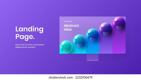 Minimalistic computer monitor mockup landing page concept. Simple web banner vector design layout.
