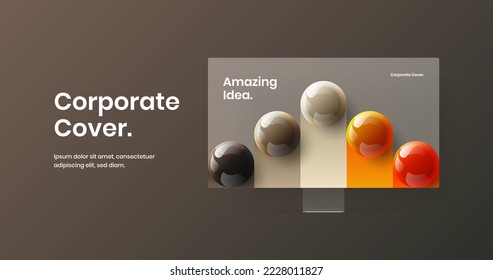 Minimalistic computer monitor mockup site illustration. Premium banner vector design concept.