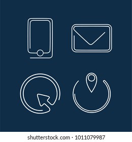 Minimalistic contact icons vector set