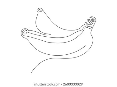Minimalistic continuous line banana for the logo and designs. Banana in one line art style.
