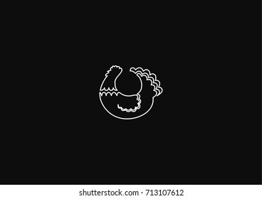Minimalistic contour hen icon logo