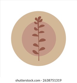 Minimalistic coral plant icon in wqarm tone. Great for desert or bohemian themed designs 