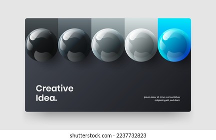 Plantilla de diseño de vectores de folletos corporativos minimalista. Resumen del concepto de portada de catálogo de bolas realistas.