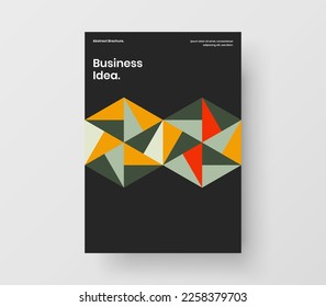 Ilustración de diseño de vector A4 de cubierta corporativa minimalista. Plantilla de identidad de la empresa de mosaicos de colores.