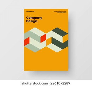 Minimalistic corporate identity A4 design vector concept. Fresh geometric pattern presentation template.