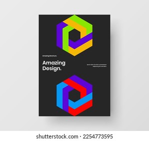 Minimalistic corporate identity design vector concept. Multicolored mosaic pattern flyer layout.