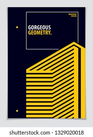 Minimalistic cover brochure design. Vector geometric pattern abstract background. Layout for Cover, Placard, Poster, Flyer and Banner Design. A4 print format.