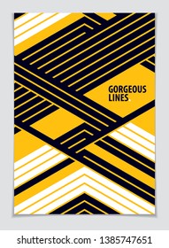 Minimalistic cover brochure design. Vector geometric pattern abstract background. Layout for Cover, Placard, Poster, Flyer and Banner Design. A4 print format.