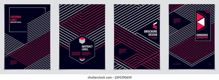 Minimalistic cover brochure designs. Vector geometric patterns abstract backgrounds set. Layouts for Covers, Placards, Posters, Flyers and Banner Designs. A4 print format.