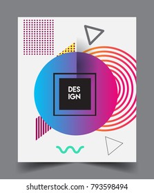 Minimalistic Cover design, creative concept Abstract geometric design, Memphis pattern and colorful background. Applicable for placards, brochures, posters, covers and banners.