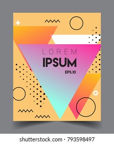 Minimalistic Cover design, creative concept Abstract geometric design, Memphis pattern and colorful background. Applicable for placards, brochures, posters, covers and banners.