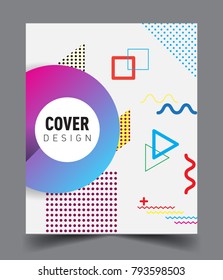 Minimalistic Cover design, creative concept Abstract geometric design, Memphis pattern and colorful background. Applicable for placards, brochures, posters, covers and banners.