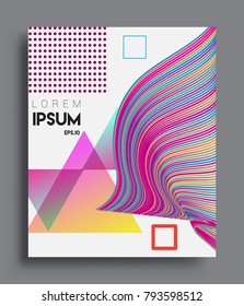 Minimalistic Cover design, creative concept Abstract geometric design, Memphis pattern and colorful background. Applicable for placards, brochures, posters, covers and banners.