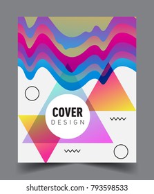 Minimalistic Cover design, creative concept Abstract geometric design, Memphis pattern and colorful background. Applicable for placards, brochures, posters, covers and banners.