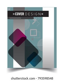 Minimalistic Cover design, creative concept Abstract geometric design, Memphis pattern and colorful background. Applicable for placards, brochures, posters, covers and banners.