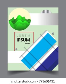 Minimalistic Cover design, creative concept Abstract geometric design, Memphis pattern and colorful background. Applicable for placards, brochures, posters, covers and banners.