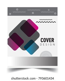 Minimalistic Cover design, creative concept Abstract geometric design, Memphis pattern and colorful background. Applicable for placards, brochures, posters, covers and banners.